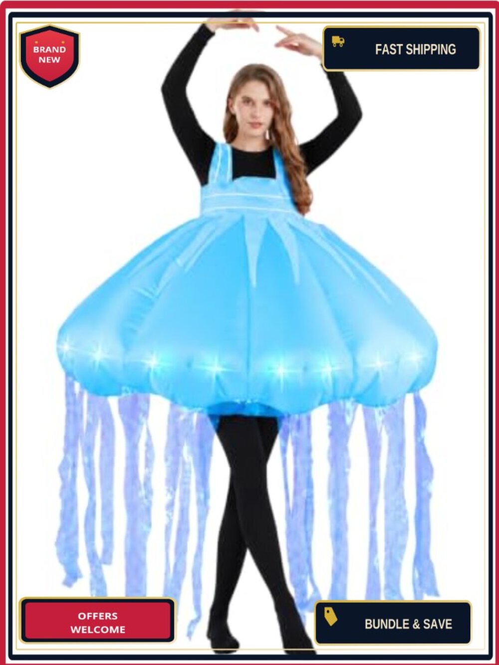 Yeenuo Inflatable Jellyfish Costume Light-Up Blow Up Ocean Animal Suit